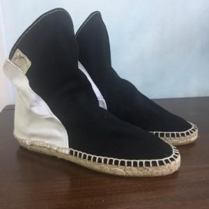 Bota corta espadrilla bicolor negro