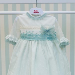 ..Vestido bautizo ceremonia bebé niña tull plumeti