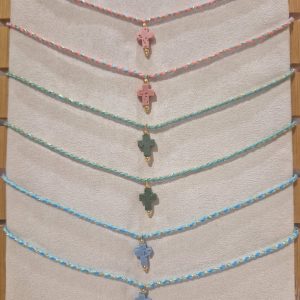 COLLAR DE CORDON CRUZ VOLCANICA CEREMONIA-COMUNIÓN