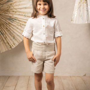 .BASMARTI PERLA CAMISA NIÑO LINO CUELLO MAO 23694