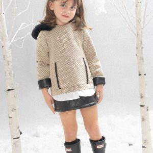 —. Vestido niña combinado y manga larga 25551