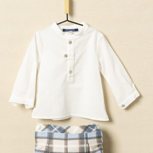 -. Conjunto niño cuadros manga larga 25562