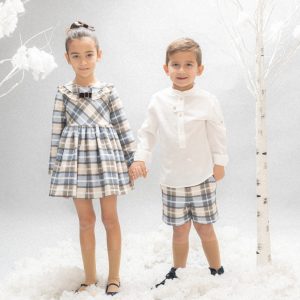 –. Vestido niña cuadros manga larga 25570