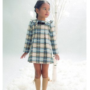 –. Vestido niña cuadros manga larga 25571