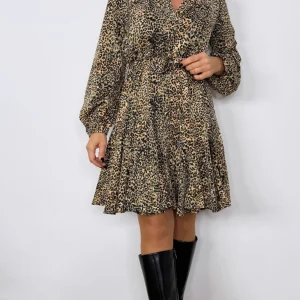 Vestido corto camisero estampado Verde – AYLA