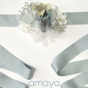 ..LAZO SATÉN DE COMUNION AZUL GRISACEO AMAYA