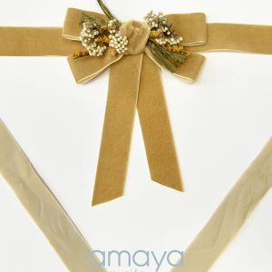 ..LAZO TERCIOPELO DE COMUNION MOSTAZA AMAYA