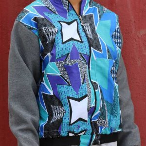 Bomber estampada en tela africana