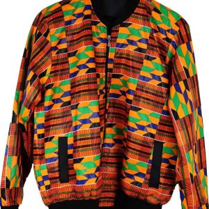 Bomber estampada en tela wax étnica