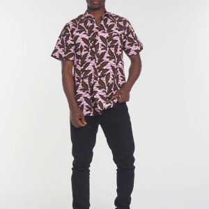 Camisa Africana Estampado Hoja