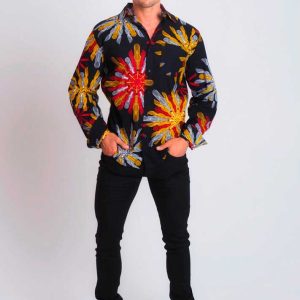 Camisa africana flor grande