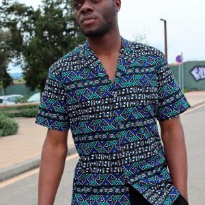Camisa africana cuello Bowling Bogolan