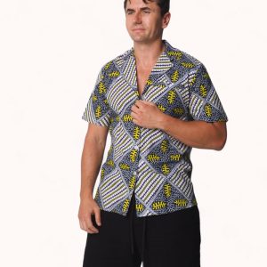 Camisa africana estampada étnico diamante