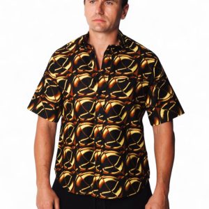 Camisa africana estampada fractal urbano
