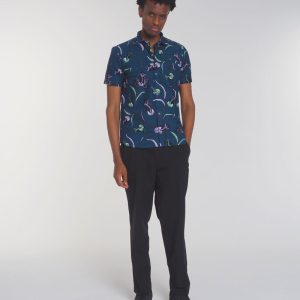 Camisa Africana Wax Estampada Flor