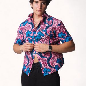 Camisa africana estampada wax floral