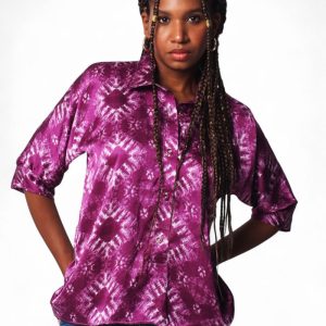 Camisa estampada degradado lila