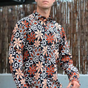 Camisa wax manga larga Awaou