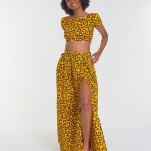 Conjunto Africano Estampado Amarillo
