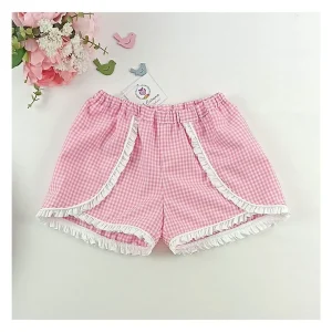 Pantalón corto de niña Vichy