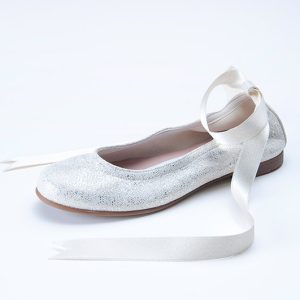 ZAPATO NIÑA LINO CRUDO DORADO LAZO TOBILLO