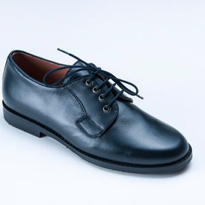 .ZAPATO LANDOS NIÑO  PIEL AZUL MARINO CORDONES