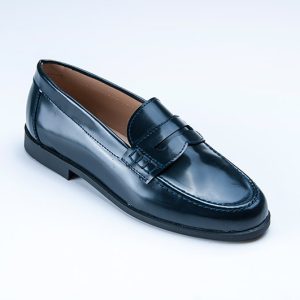 .ZAPATO COMUNIÓN LANDOS NIÑO CASTELLANO BRILLO AZUL MARINO
