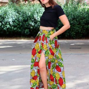 Falda maxi estampada Ewé