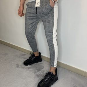 PANTALON PITILLO CUADRO BANDA BLANCA