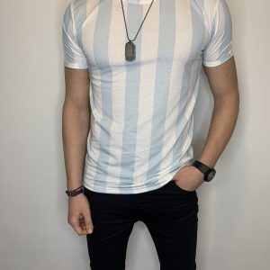 CAMISETA MANGA CORTA RAYAS AZUL