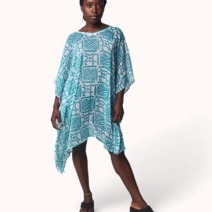 Palazo estampado batik turquesa