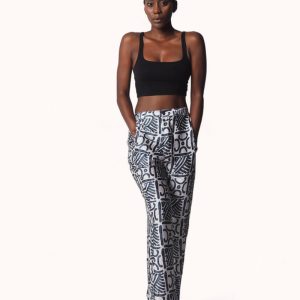 Pantalón estampado batik gris