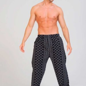 Pantalón estampado bogolan geometría