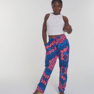 Pantalón largo unisex estampada geométrica