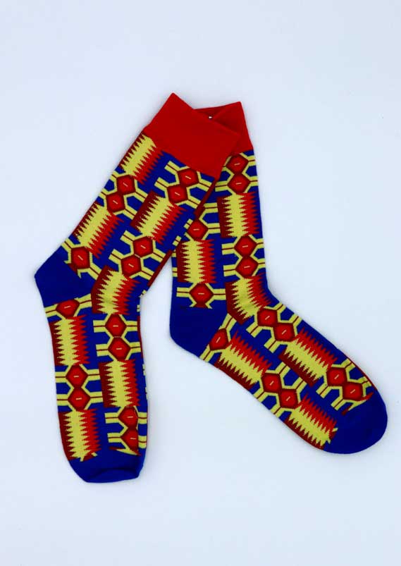 Stocks Kente Rose Bleu Jaune