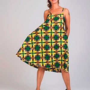 Vestido estampado tela africana Chobi