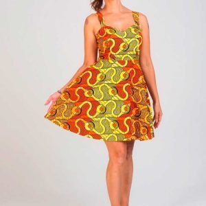 Vestido estampado tela africana Iyabo