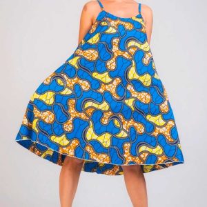 Vestido estampado tela africana Olatobi