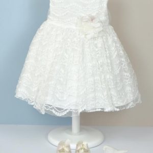 AMAYA VESTIDO BEBE EN TULL CRUDO 512024SM