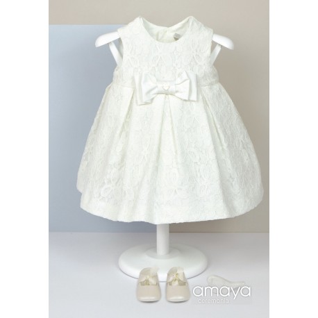 AMAYA VESTIDO BEBE EN TULL CRUDO 512183SM