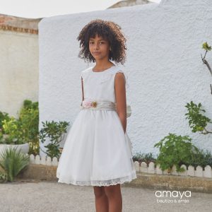 .AMAYA VESTIDO DE CEREMONIA Y ARRAS NIÑA DE TULL Y PUNTILLAS 593411