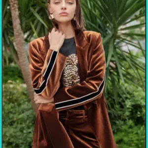 Americana Terciopelo Detalle en Manga Marrón LOLA CASADEMUNT Ref. LF2502005