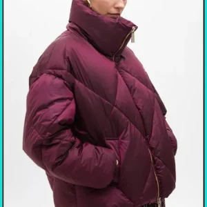 Anorak Midi Metalizado Acolchado Burdeos LOLA CASADEMUNT Ref. MF2501007