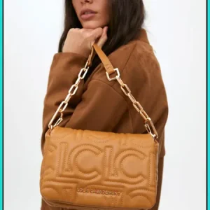 Bandolera Acolchada Logotipada LOLA CASADEMUNT Camel Ref. LF2504026