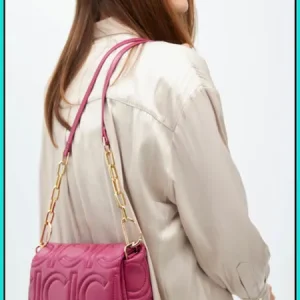 Bandolera Acolchada Logotipada LOLA CASADEMUNT Fucsia Ref. LF2504026