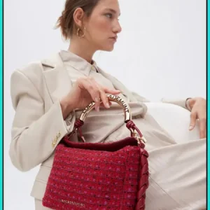 Bandolera Asa Metalizada Personalizada Tejido Tweed LOLA CASADEMUNT Ref. LF2504086