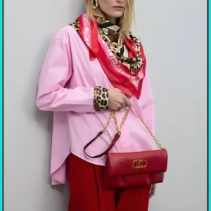 Bandolera con Solapa Pliegues Rojo LOLA CASADEMUNT Ref. LS2604025