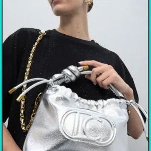 Bandolera Tipo Bombonera Plateada LOLA CASADEMUNT Ref. LS2604014