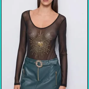 Body de Tul con Pedrería y Tachuelas DENNY ROSE Ref. 521DD44001