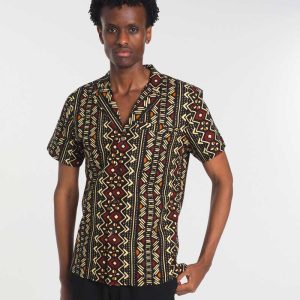 Camisa Africana Estampada Wax Bogolan